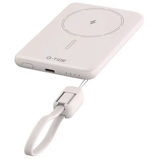 Carregador Portátil Wireless G-Tide Slim 01 5.000 mAh Saída USB-C - Bege