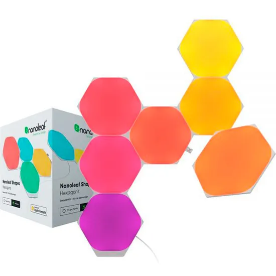 Jogo Nanoleaf NL42-7017HX-7PK de Formas Hexagonais SMK Branco - 7 Peças