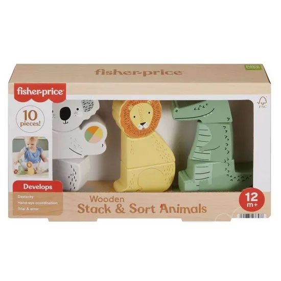 Jogo Didático Fisher Price de Empilhar e Classificar Animais