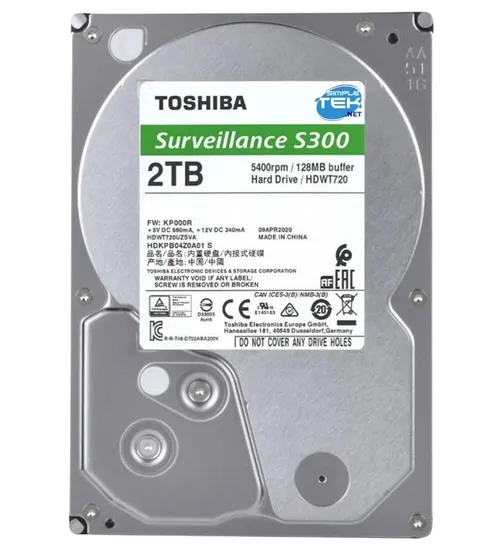 Disco Rígido 2TB Toshiba SATA3 5400RPM Vigilância S300 HDWT720UZSVA