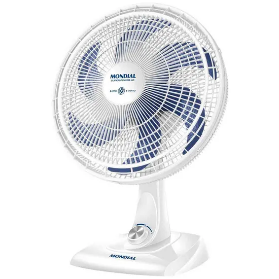 Ventilador de Mesa Mondial Super Power VSP-40-W - 140W - 40CM - 220V - 50/60HZ - Branco