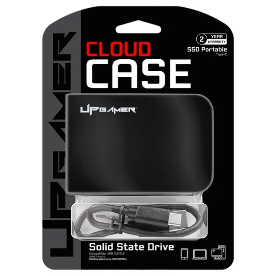 SSD Externo Cloud Case Up Gamer, 256GB, USB-C 3.0/2.0, Até 400MB/s, UPCLDC-256G