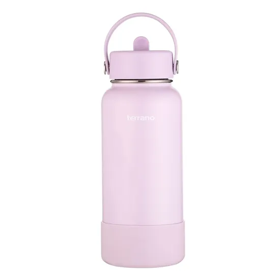 Garrafa Térmica Terrano - 950ML - com Bico + 2 Canudos - Lilás