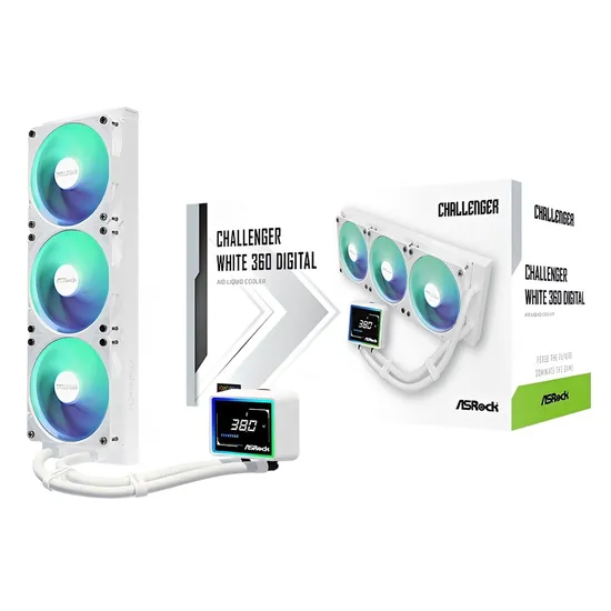 Cooler Líquido Asrock Challenger 360 Digital Argb 360MM - Branco