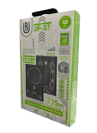 Carregador Magnético Wireless Power Bank Modelo UP-07 15W 5000mAh