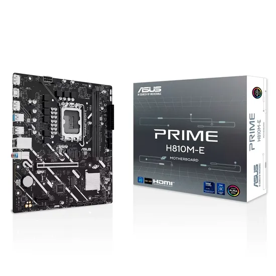 Placa Mãe Asus Prime H810M-e Soquete LGA 1851 Chipset Intel H810 DDR5 Micro ATX