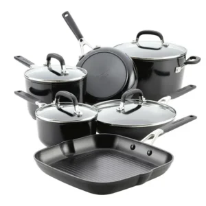 Jogo de Panelas Kitchenaid Antiaderente 3 Camadas 10 Peças Preto