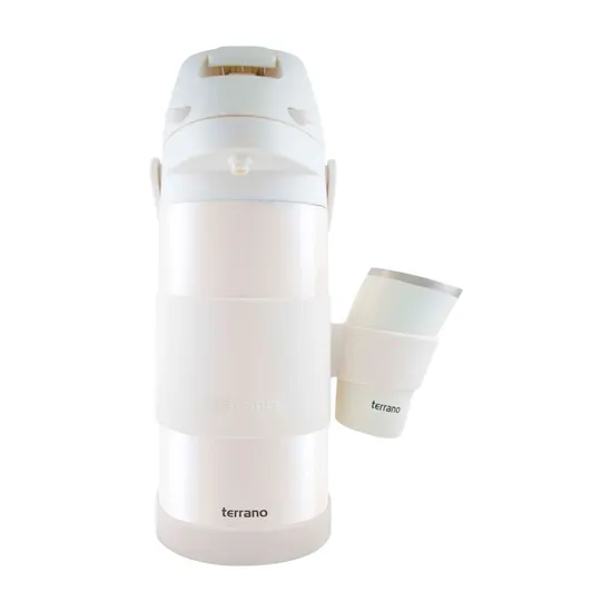 Garrafa Térmica Terrano Tereré - 1,9L - com Cuia Inox - Branco