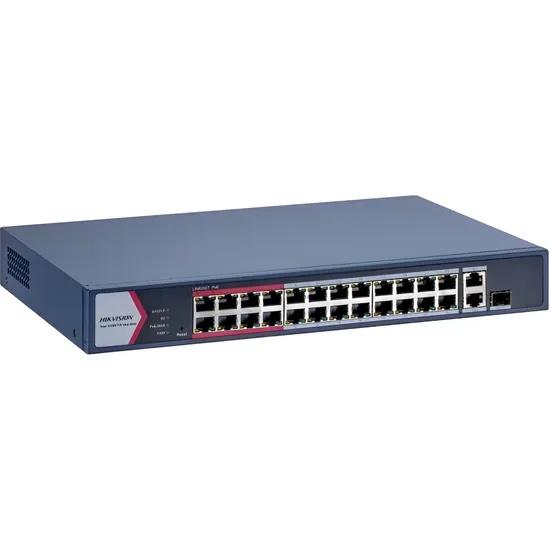 Hikvision comutador Poe DS-3E1326P-Ei/M Fast Ethernet 24 Portas - Azul