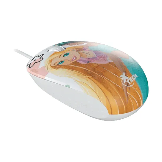 Mouse Xtech XTM-D406PS - Com Fio - 1200 Dpi - 3 Botões - Disney Princess