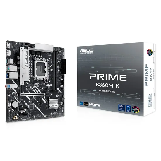 Placa Mãe Asus Prime B860M-K OC Soquete LGA 1851 Chipset Intel B860 DDR5 Micro ATX