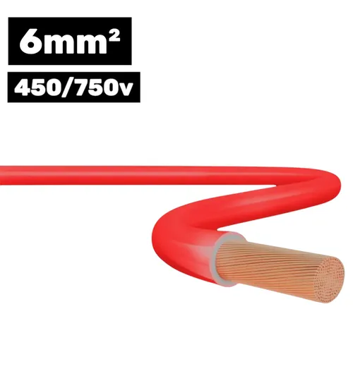 Cabo Flexsil 450/750V 1*6mm 100m Vermelho