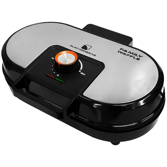 Máquina de Waffle Electrobras Family Waffle EBWF-02 1200 Watts 127V ~ 60HZ - Preto/Prata