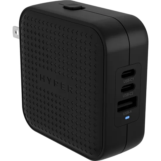 Carregador de Parede Hyperjuice HJ1003BKWWGL 70 W Gan USB-C + USB-A 3 Portas - Preto