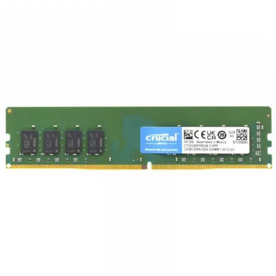 Memória Crucial DDR4 32GB (1x32GB) 3200MHz CT32G4DFD832A Verde