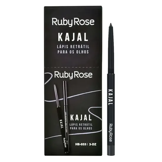 Lápis Retrátil para Olhos Ruby Rose Kajal HB-055 - 36 Unidades