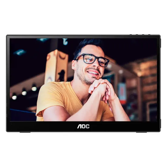 Monitor Portátil AOC 16T3E 15,6" Full HD 60Hz USB-C - Preto