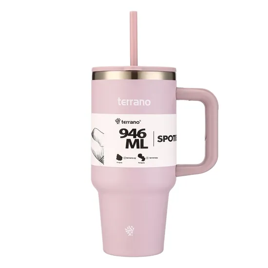 Garrafa Térmica Terrano Spotie Cup - 946ml - com Canudo - Lilás