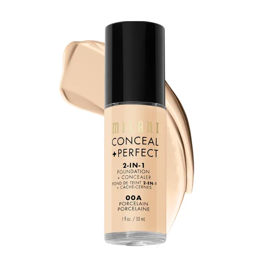 Base + Corretivo Milani MPCF-00A - 2 Em 1 - Porcelana - 30ML