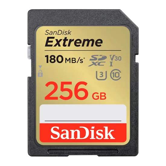 Cartão de Memória SD Sandisk Extreme 256GB 180MBS - SDSDXVV-256G-Gncin
