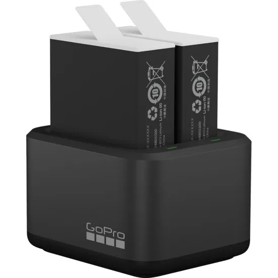 Carregador Duplo de Bateria Gopro + Bateria para Hero 9/10 - ADDBD-211-VT