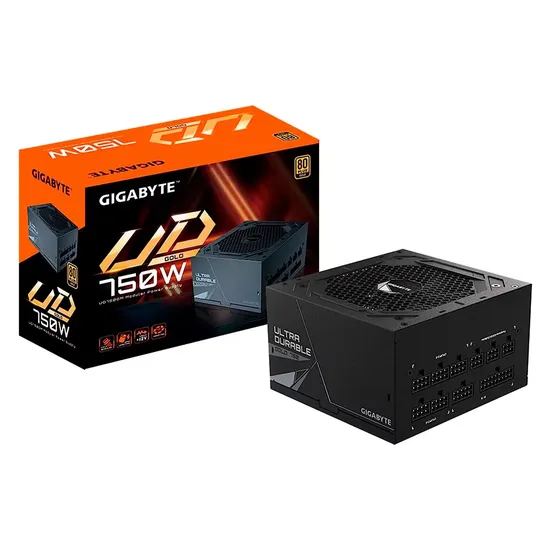 Fonte Gigabyte GP-UD750GM ATX 750W 80 Plus Ouro PFC Ativo Totalmente Modular Bivolt - Preto