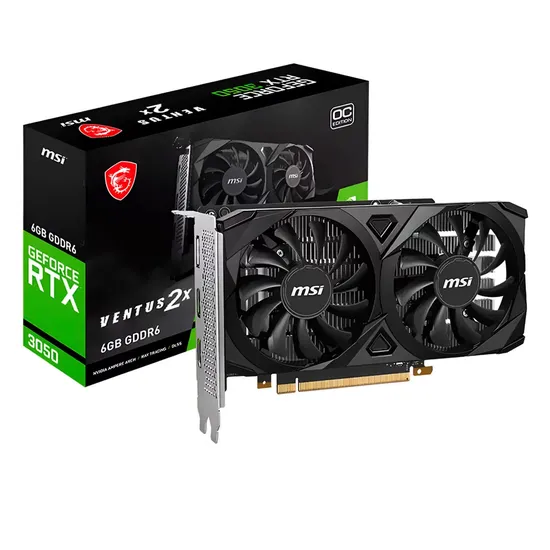 Placa de Vídeo MSI Ventus 2X Oc Nvidia Geforce RTX 3050 6GB GDDR6 - 912-V812-016