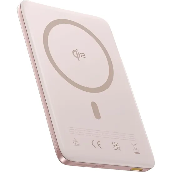 Carregador Portátil Magnético Baseus Picogo AM41 QI2 10000 Mah 27 W Rosa