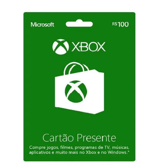 Cartão Presente de R$100 para Xbox Live