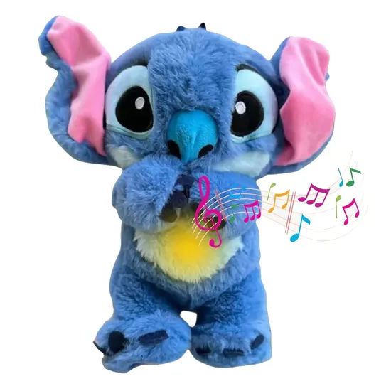 Boneco de Pelúcia Stitch que Respira - Com Pilha AAA 3 - Azul