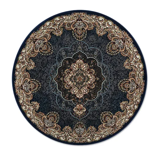 Tapete Turco Redondo Turquesa Azul 150 X 150 CM