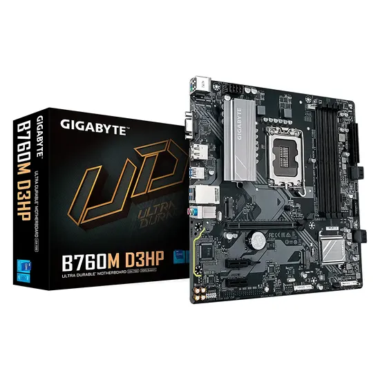 Placa Mãe Gigabyte B760M D3HP DDR5 Soquete LGA 1700 Chipset Intel B760 Micro ATX