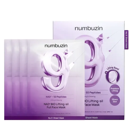 Máscara Facial Numbuzin No.9 Nad Bio Lifting-Sil Peça Completa - 4 Unidades