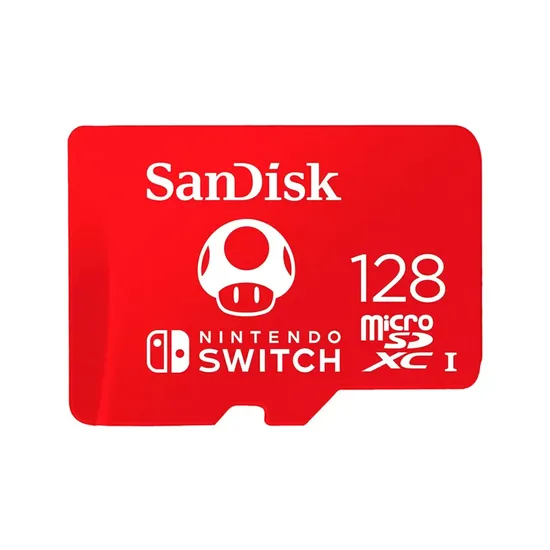 Cartão de Memória Micro SD Sandisk Nintendo Switch 128GB 100MBS - SDSQXAO-128G-GNCZN