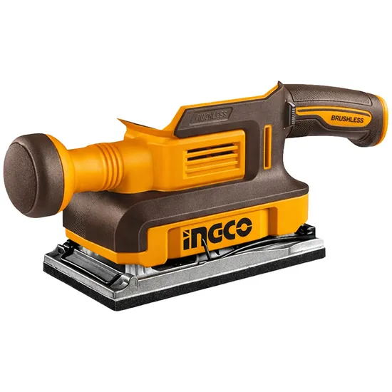 Lixadeira de Acabamento Sem Fio Ingco CFSLI20311 - 13000RPM - 220V 50/60HZ - Marrom e Laranja