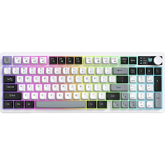 Teclado Gamer Onikuma Gaming MT902 96% RGB Sem Fio - Branco