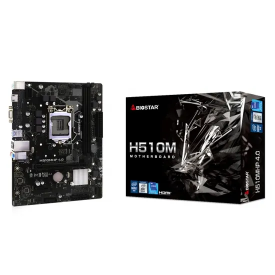 Placa Mãe Biostar H510MHP 4.0, Intel LGA 1200, M-ATX, DDR4, M.2 Nvme, VGA D-Sub, USB 3.2