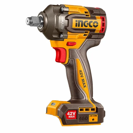 Kit Chave de Impacto Portátil Ingco CIWLI42461 - 2300RPM - Recarregável - Preto e Laranja