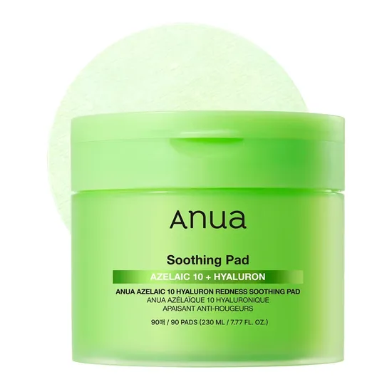 Almofadas Tônicas Anua Azelaic 10 + Hyaluron Soothing Sencitive 90 Unidades