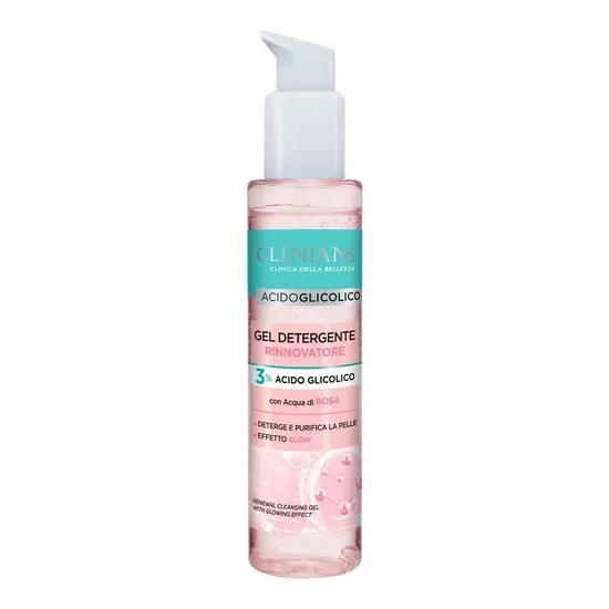 Gel de Limpeza Facial Clinians Ácido Glicólico Rinnovatore - com Água de Rosa - 150ML