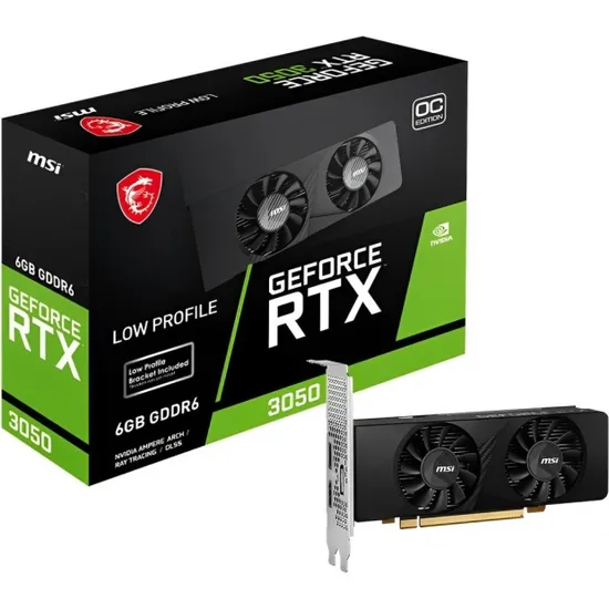 Placa de vídeo VGA RTX3050 6GB MSI Low Profile OC 912-V812-223