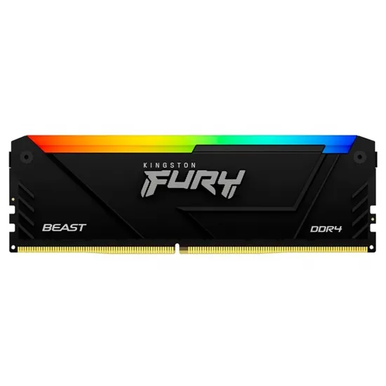 Memória Kingston Fury Beast RGB, DDR4 16GB (1x16GB), 3200MHz, KF432C16BB12A, Preta