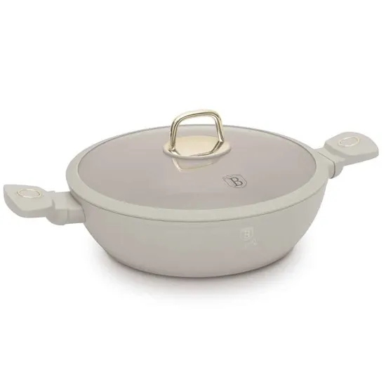 Wok Berlinger Haus Antiaderente com Tampa Sahara Bege 28CM