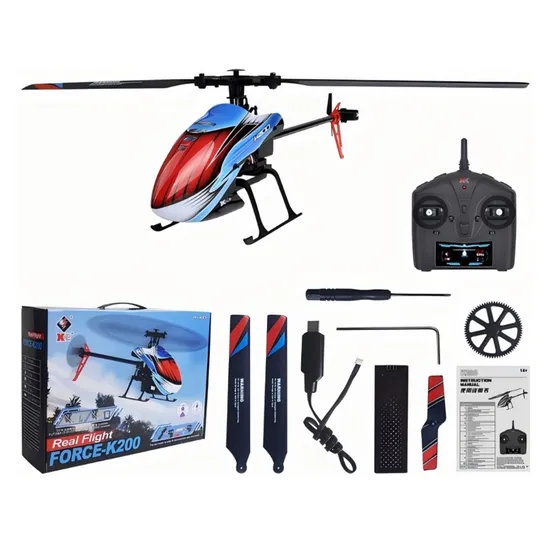 Helicóptero Elétrico Automodelo Real Fight FORCE-K200 - 2.4 GHZ - 600MAH - Preto