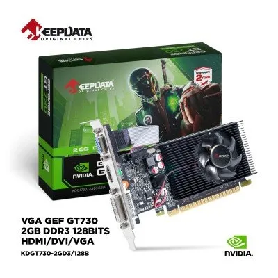 Placa de Vídeo 2GB GT730 Keepdata DDR3 128BITS HDMI/DVI/VGA