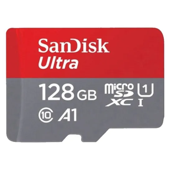 Cartão de Memória Micro SD Sandisk Ultra 128GB / Classe 10 / 120 MB/s - (SDSQUA4-128G-GN6MA)
