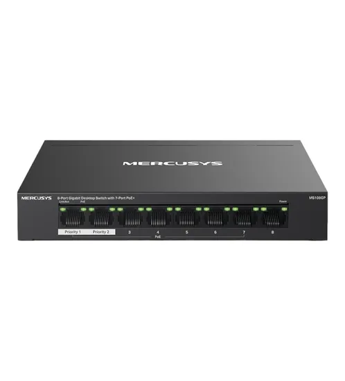 Hub Switch Mercusys 08P MS108GP 10/100/1000M 7*Poe+65W