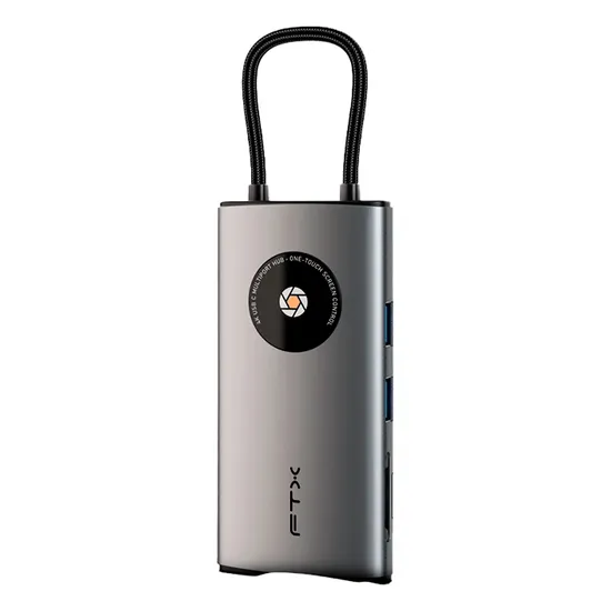 Hub Adaptador FTX HUBL3-Ag 8 Em 1 - Cinza