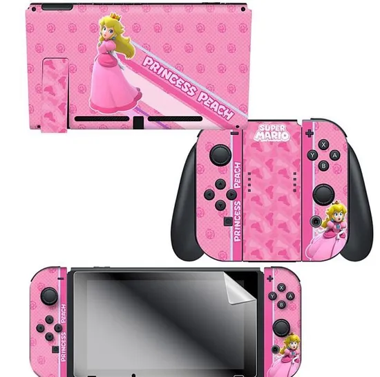 Adesivo para Nintendo Switch Super Mario Princesa Peach 022545 com 2 Adesivos