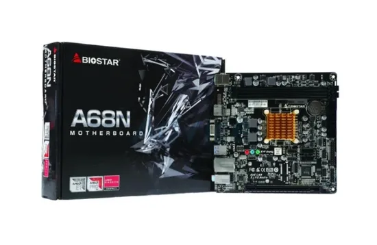 Placa Mãe Biostar A68N-2100K: Processador AMD E1-6010 e DDR3 - Mini ITX